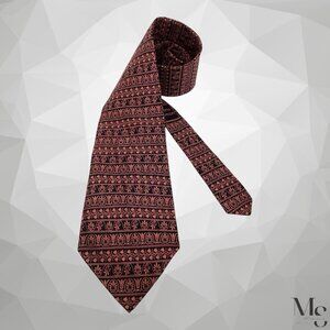 CEDRIC BROCHIER SOIERIES Palmes Grecques Print Silk Tie France W:3.9’’ EX CD